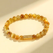 FREE Today: Courage Strength Tiger Eye Fu Character Bamboo Koi Fish Lotus Om Mani Padme Hum Bracelet