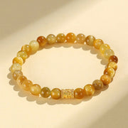 Buddha Stones Tiger Eye  Om Mani Padme Hum Ruyi Auspicious Charm Lucky Bracelet