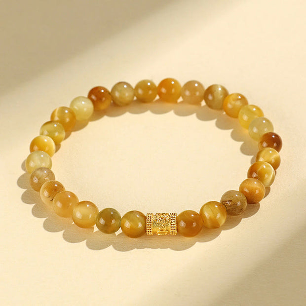 FREE Today: Courage Strength Tiger Eye Fu Character Bamboo Koi Fish Lotus Om Mani Padme Hum Bracelet