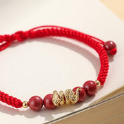 Buddha Stones Cinnabar Handmade Year Of Snake String Protection Braided Bracelet Bracelet BS 2