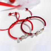 FREE Today: Protection Strength Hetian Jade Year of the Snake String Braided Bracelet