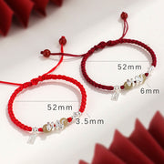 Buddha Stones Hetian Jade Year of the Snake String Protection Braided Bracelet Bracelet BS 12