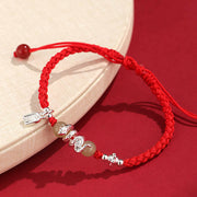 FREE Today: Protection Strength Hetian Jade Year of the Snake String Braided Bracelet