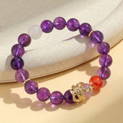 Buddha Stones Various Crystal Rose Quartz Purple Phantom Year Of The Snake Passionate Generosity Bracelet