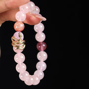 Buddha Stones Various Crystal Rose Quartz Purple Phantom Year Of The Snake Passionate Generosity Bracelet Bracelet BS 5