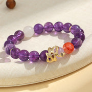 Buddha Stones Various Crystal Rose Quartz Purple Phantom Year Of The Snake Passionate Generosity Bracelet Bracelet BS 17