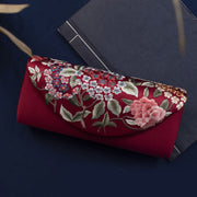 Buddha Stones Hydrangea Su Embroidery Wedding Shopping Wallet Purse Handbag Crossbody Bag Wallet&Handbags BS Deep Red (Hydrangea)24*5.5*11cm