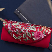 Buddha Stones Hydrangea Su Embroidery Wedding Shopping Wallet Purse Handbag Crossbody Bag Wallet&Handbags BS Red (Hydrangea)24*5.5*11cm