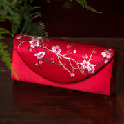 Buddha Stones Plum Bossom Tulip Su Embroidery Wedding Shopping Purse Handbag Crossbody Bag Wallet&Handbags BS Red (Plum Blossom) 24*5.5*11cm