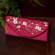 Buddha Stones Plum Bossom Tulip Su Embroidery Wedding Shopping Purse Handbag Crossbody Bag Wallet&Handbags BS Wine Red (Plum Blossom) 24*5.5*11cm