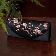 Buddha Stones Plum Bossom Tulip Su Embroidery Wedding Shopping Purse Handbag Crossbody Bag Wallet&Handbags BS Black (Plum Blossom) 24*5.5*11cm