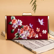 Buddha Stones Carnation Peony Begonia Su Embroidery Wedding Shopping Purse Handbag Crossbody Bag Wallet&Handbags BS Wine Red (Begonia)20*11cm