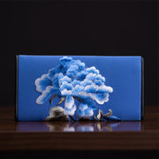 Buddha Stones Peony Su Embroidery Journey Shopping Long Purse Handbag Wallet&Handbags BS Royal blue (20*10cm)