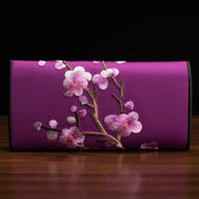 Buddha Stones Plum Bossom Su Embroidery Journey Shopping Long Purse Handbag Wallet&Handbags BS Purple (20*10cm)