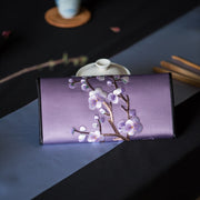 Buddha Stones Plum Bossom Su Embroidery Journey Shopping Long Purse Handbag