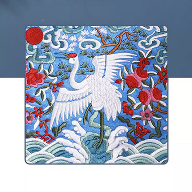 Buddha Stones Mythical Beast Phoenix Dragon Qilin Su Embroidery Ticket Folder Storage Journey Shopping Purse Handbag Wallet&Handbags BS 11