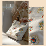 Buddha Stones Satin Su Embroidery Journey Shopping Shoulder Bag Handbag Crossbody Bag Shoulder Bag BS 23