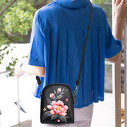 Buddha Stones Lotus Su Embroidery Journey Shopping Purse Shoulder Bag Crossbody Bag Crossbody Bag&Shoulder Bag BS 2