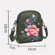 Buddha Stones Lotus Su Embroidery Journey Shopping Purse Shoulder Bag Crossbody Bag Crossbody Bag&Shoulder Bag BS 17