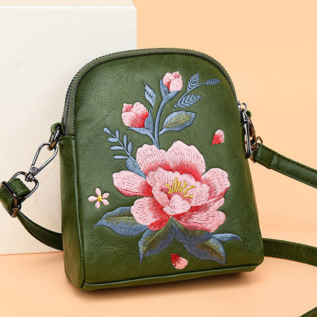 Buddha Stones Lotus Su Embroidery Journey Shopping Purse Shoulder Bag Crossbody Bag Crossbody Bag&Shoulder Bag BS 10