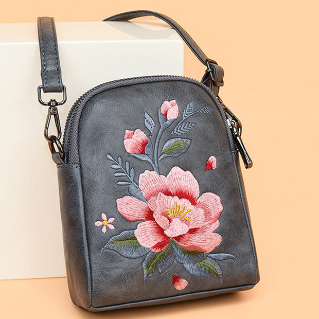 Buddha Stones Lotus Su Embroidery Journey Shopping Purse Shoulder Bag Crossbody Bag Crossbody Bag&Shoulder Bag BS 6