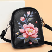 Buddha Stones Lotus Su Embroidery Journey Shopping Purse Shoulder Bag Crossbody Bag Crossbody Bag&Shoulder Bag BS 1