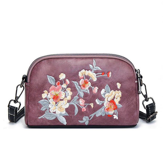 Buddha Stones Peony Pomegranate Flowers Su Embroidery Journey Shopping Purse Shoulder Bag Crossbody Bag