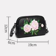 Buddha Stones Peony Pomegranate Flowers Su Embroidery Journey Shopping Purse Shoulder Bag Crossbody Bag Crossbody Bag&Shoulder Bag BS 7