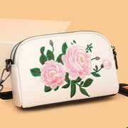 Buddha Stones Peony Pomegranate Flowers Su Embroidery Journey Shopping Purse Shoulder Bag Crossbody Bag