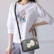 Buddha Stones Peony Pomegranate Flowers Su Embroidery Journey Shopping Purse Shoulder Bag Crossbody Bag