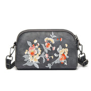 Buddha Stones Peony Pomegranate Flowers Su Embroidery Journey Shopping Purse Shoulder Bag Crossbody Bag