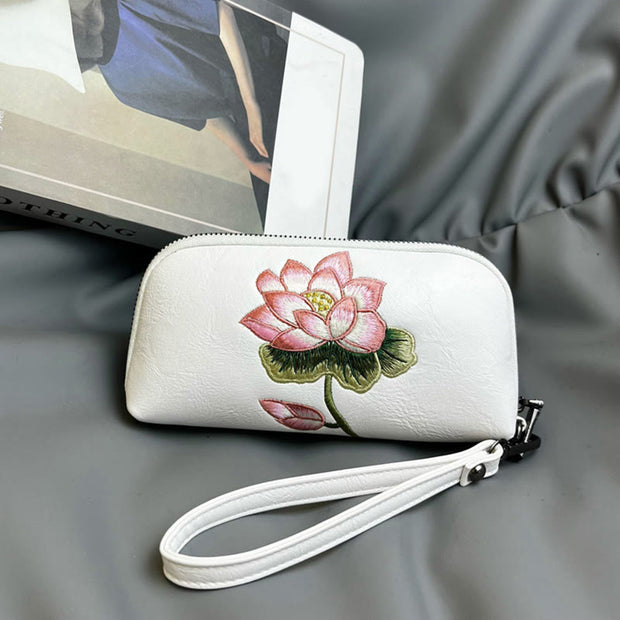 Buddha Stones Lotus Su Embroidery Journey Shopping Purse Handbag Wallet&Handbags BS 9