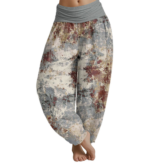 Buddha Stones Tie Dye Women's Elastic Waist Harem Pants Women's Harem Pants BS Gray US22，UK/AU26，EU54 (6XL)