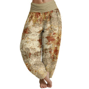 Buddha Stones Tie Dye Women's Elastic Waist Harem Pants Women's Harem Pants BS DarkKhaki US22，UK/AU26，EU54 (6XL)