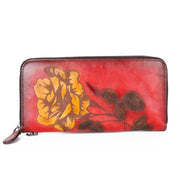 Buddha Stones Retro Rose Printed Leather Bag Journey Shopping Purse Handbag Wallet&Handbags BS 5