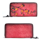 Buddha Stones Retro Plum Blossom Printed Leather Bag Journey Shopping Purse Handbag Wallet&Handbags BS 1