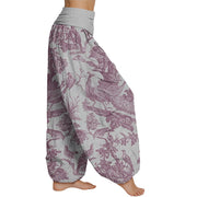 Buddha Stones Birds Trees Branches Pattern Women's Elastic Waist Harem Pants Women's Harem Pants BS 9