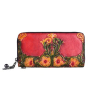 Buddha Stones Retro Flowers Printed Leather Bag Journey Shopping Purse Handbag Wallet&Handbags BS 7