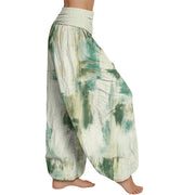 Buddha Stones Tie Dye Pattern Design Women's Elastic Waist Harem Pants Women's Harem Pants BS 2