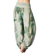 Buddha Stones Tie Dye Pattern Design Women's Elastic Waist Harem Pants Women's Harem Pants BS 1