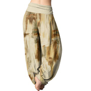 Buddha Stones Tie Dye Pattern Design Women's Elastic Waist Harem Pants