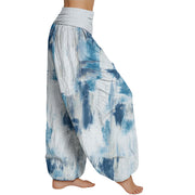 Buddha Stones Tie Dye Pattern Design Women's Elastic Waist Harem Pants