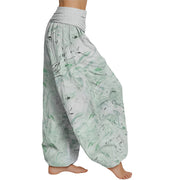 Buddha Stones Flow Wind Pattern Women's Elastic Waist Harem Pants Women's Harem Pants BS 6