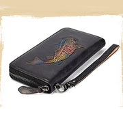 Buddha Stones Koi Fish Printed Leather Bag Journey Shopping Purse Handbag Wallet&Handbags BS 2