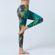 Buddha Stones DarkCyan Natural Landscapes Exercise Leggings Women's Yoga Pants - image 4
