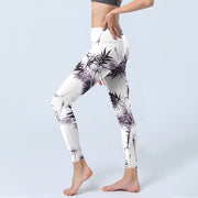 Buddha Stones White Black Bamboo Exercise Leggings Women's Yoga Pants - image 3