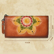 Buddha Stones Retro Flowers Printed Leather Bag Journey Shopping Purse Handbag