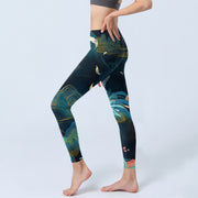 Buddha Stones Mountains Phoenix Feather Exercise Leggings Women's Yoga Pants - image 3