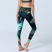 Buddha Stones Mountains Phoenix Feather Exercise Leggings Women's Yoga Pants - image 5