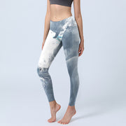 Buddha Stones Light Slate Gray White Cat Exercise Leggings Women's Yoga Pants - LightSlateGray - US18，UK/AU22，EU50 (4XL) - image 1